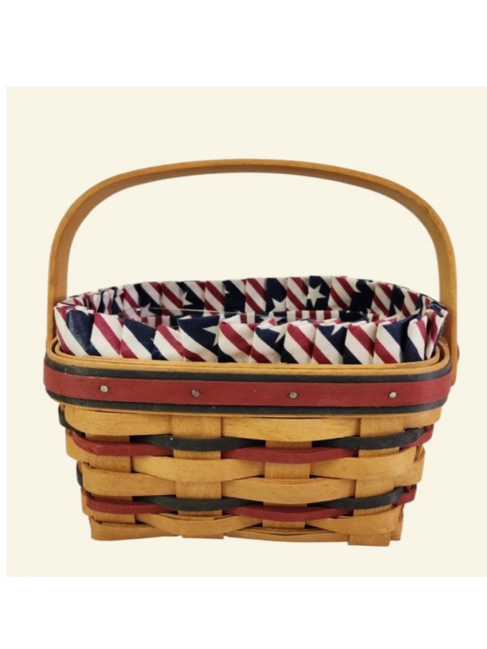 Longaberger 1997 All American Patriot Basket+Liner+Protector